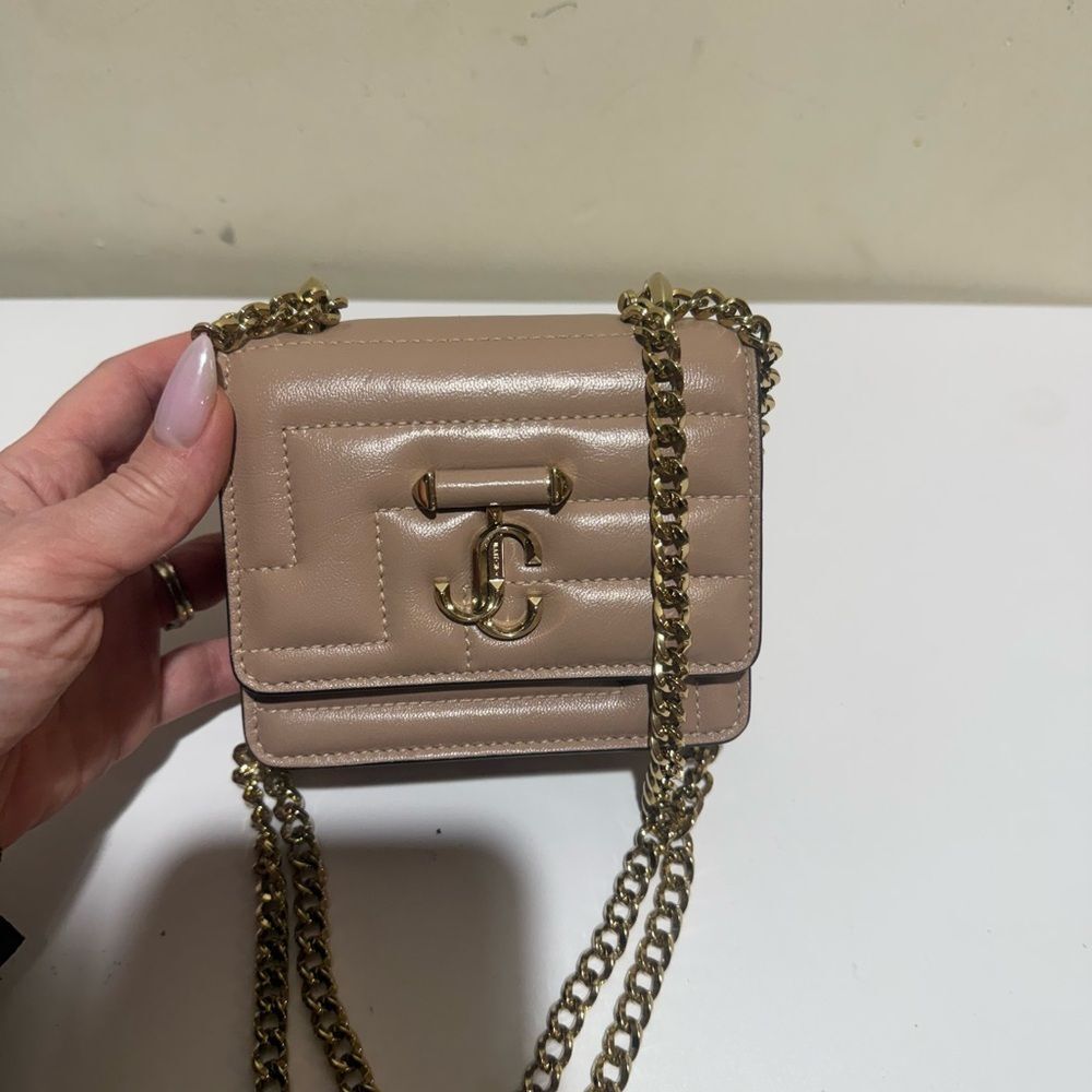 JIMMY CHOO
Micro Avenue Quad Gold Chain
Shoulder Bag, New, Beige